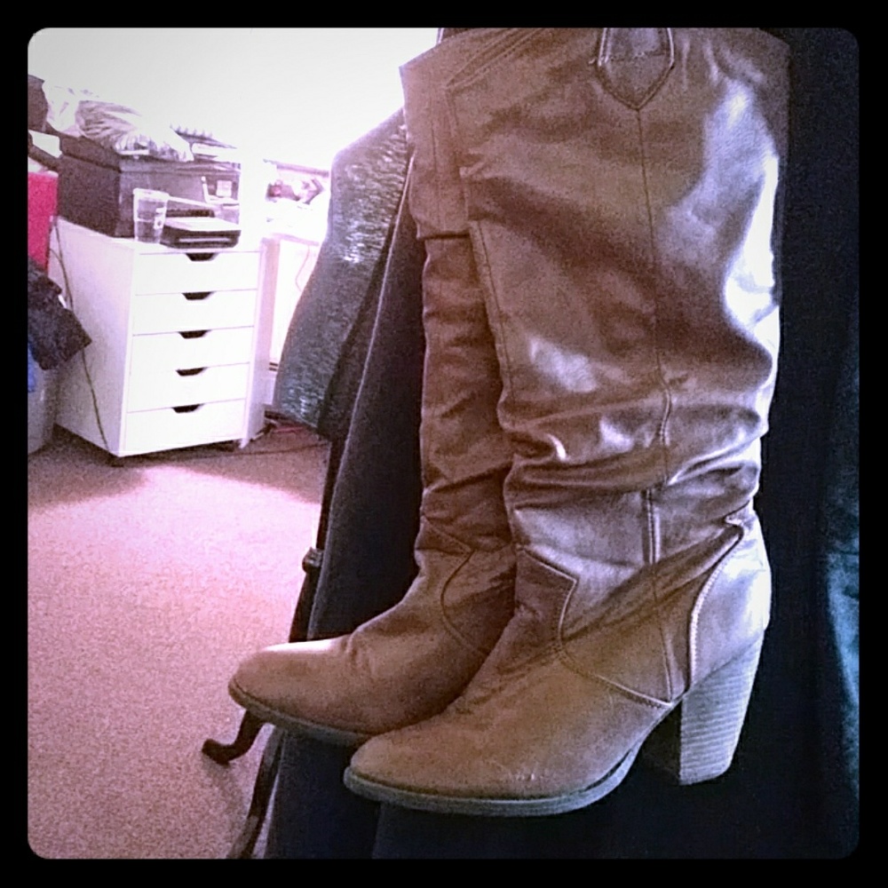 Brown cowboy style boots
